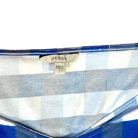 Guess Gingham Cut Out Top Sz L - Picture 5 of 9